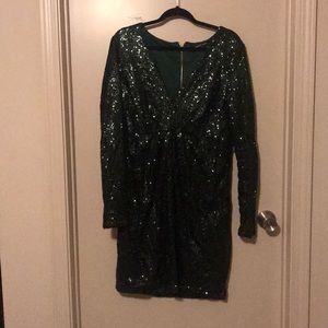 Dark green sequin dress